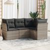 vidaXL Set Divano da Giardino 4pz con Cuscini Grigio Chiaro Polyrattan