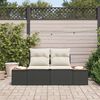 vidaXL Divano da giardino Nero 184 x 62 x 85cm polyrattan