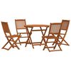 vidaXL Set Mobili da Esterno 5 pz Naturale Legno di Eucalipto Massello