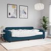 vidaXL Divano Letto con Materasso Blu 100x200 cm in Velluto