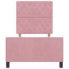 vidaXL Letto a molle con testiera Rosa 90 x 190 cm Velluto