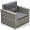 vidaXL Set Divani da Giardino 6 pz con Cuscini in Polyrattan Grigio