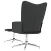 vidaXL Sedia Relax con Sgabello Nera in Velluto e PVC