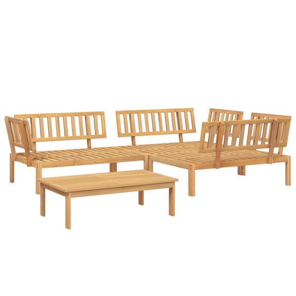vidaXL Set Divano Pallet da Giardino 4 pz in Legno Massello di Acacia