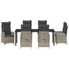 vidaXL Set da Pranzo per Giardino 7 pcs Grigio chiaro polyrattan