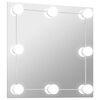 vidaXL Specchio da Parete Quadrato con Luci LED in Vetro