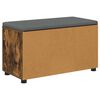 vidaXL Panca per ingresso con cuscino Rovere fum&eacute; 80 x 46 x 46 cm