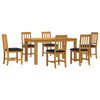 vidaXL Set da pranzo 7 pz Nero Legno di Quercia Massello