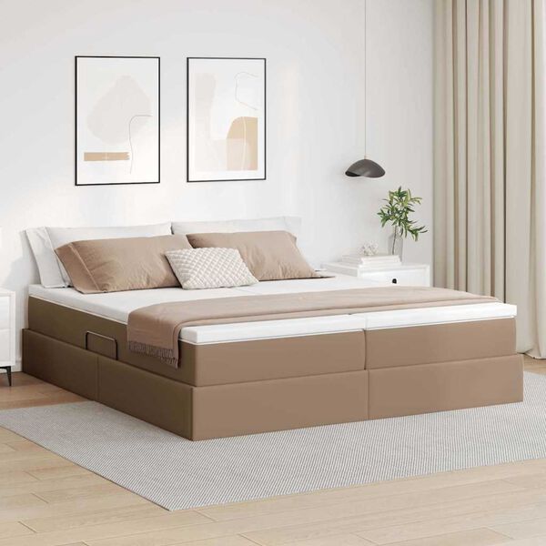 vidaXL Letto con contenitore e materasso Cappuccino 180 x 200 cm