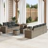 vidaXL Set Divano da Giardino con cuscino 10 pcs Grigio polyrattan