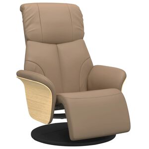 vidaXL Poltrona Reclinabile con Poggiapiedi Cappuccino in Similpelle