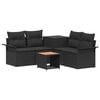 vidaXL Set di divani 6 pz Nero Rattan sintetico e Acciaio