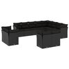vidaXL Set Divani da Giardino 12 pz con Cuscini Nero in Polyrattan