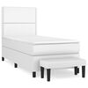 vidaXL Giroletto a Molle con Materasso Bianco 100x200 cm in Similpelle