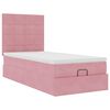 vidaXL Struttura Letto Pouf con Materassi Rosa 80x200 cm Velluto