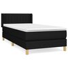 vidaXL Giroletto a Molle con Materasso Nero 90x200 cm in Tessuto