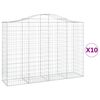 vidaXL Cesti Gabbioni ad Arco 10 pz 200x50x140/160 cm Ferro Zincato