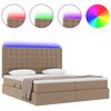vidaXL Letto con contenitore e LED Cappuccino 180 x 200 cm