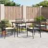 vidaXL Set da Pranzo da Giardino 5 pz Nero con Cuscini in Polyrattan