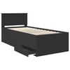 vidaXL Daybed con cassetto Nero 90 x 200 cm Legno multistrato