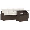 vidaXL Set Divano da Giardino 5 pz Marrone Rattan in Polipropilene