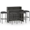 vidaXL Set Bar da Giardino 5 pz con Cuscini Grigio