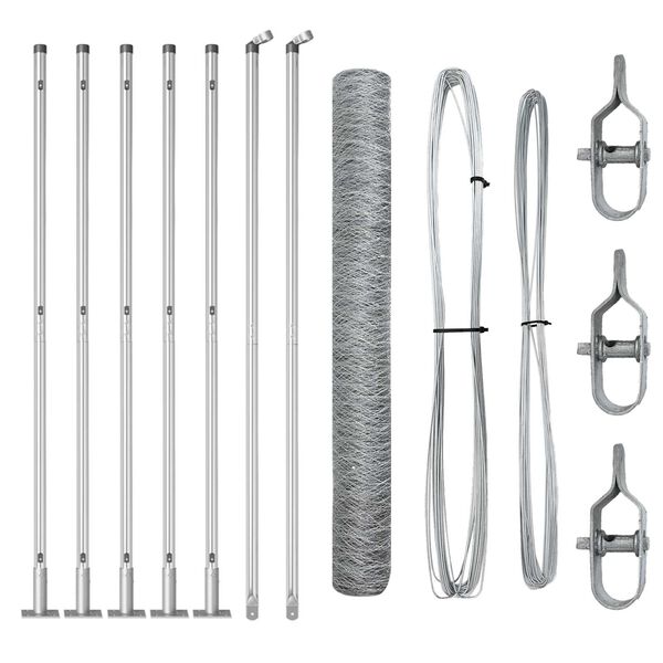 vidaXL Palo della recinzione Argento 10 x 0,8 m (maglia 50 mm) Acciaio