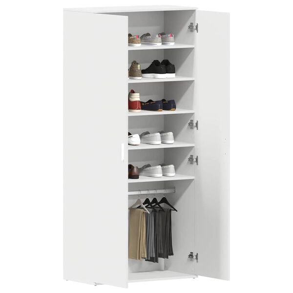 vidaXL Mobile per scarpe Bianco 80 x 39 x 178 cm Legno multistrato