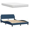 vidaXL Letto con Materasso Hanko Blu 140x200 cm in Tessuto