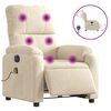 vidaXL Poltrona Reclinabile Massaggiante Elettrica Beige Microfibra