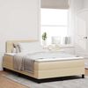 vidaXL Letto a molle con materasso Crema 120 x 190 cm Tessuto