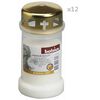 Bolsius Candele Commemorative con Tappo No 3 12 pz Trasparenti