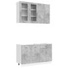 vidaXL Unit&agrave; Cucina LYON 4 pz Grigio Cemento Legno ingegnerizzato