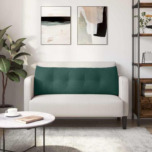 vidaXL Cuscino per Schiena Verde Scuro 140 x 24 x 50 cm Velluto