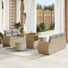 vidaXL Set Divano da Giardino 8 pcs Beige polyrattan
