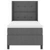 vidaXL Letto a molle con materasso Grigio scuro 100 x 200 cm Tessuto