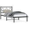 vidaXL Giroletto con Testiera in Metallo Nero 90x190 cm