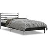 vidaXL Giroletto Nero 90x190 cm in Legno Multistrato e Metallo