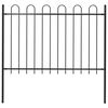 vidaXL Recinzione da Giardino BOXTEL con Parte Superiore ad Anello in Acciaio 181x120 cm Nero