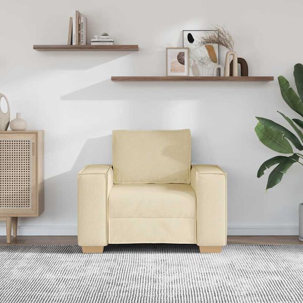 vidaXL Poltrona Divano Crema 100x78x84 cm Tessuto