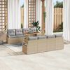vidaXL Set Divano da Giardino 9 pcs Beige Poly Rattan