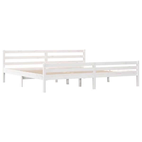 vidaXL Giroletto Bianco in Legno Massello 200x200 cm