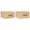 vidaXL Comodini a Muro 2 pz Rovere Sonoma 35x35x20 cm