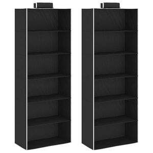vidaXL Organizer per Armadio da Appendere con 6 Ripiani 2 pz Tessuto