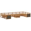 vidaXL Set divani 11 pz Legno di Acacia Massello