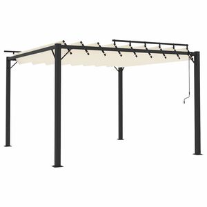vidaXL Gazebo con Tetto a Lamelle 3x3 m in Tessuto Crema e Alluminio