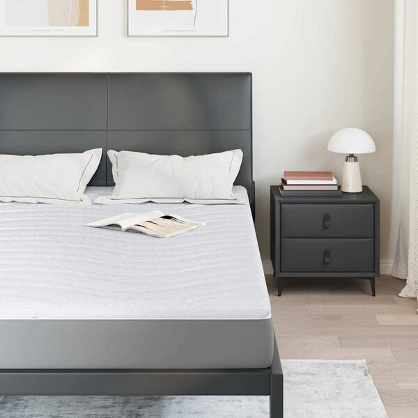 vidaXL Topper per materasso Bianco 140 x 200 cm Tessuto a maglia