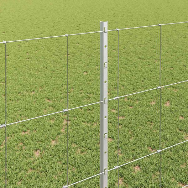 vidaXL Recinzione con Posto Argento 1,5 x 25 m Acciaio