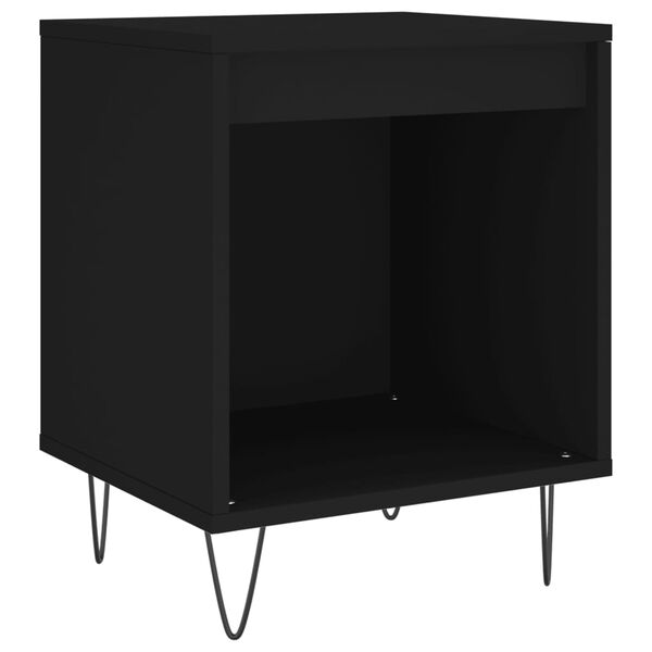 vidaXL Comodino Nero 40x35x50 cm in Legno Multistrato