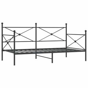 vidaXL Dormeuse senza Materasso Nero 100x190 cm in Acciaio